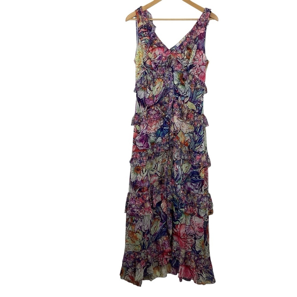 Marchesa Notte Floral Tiered Dress Size 6 NWT
